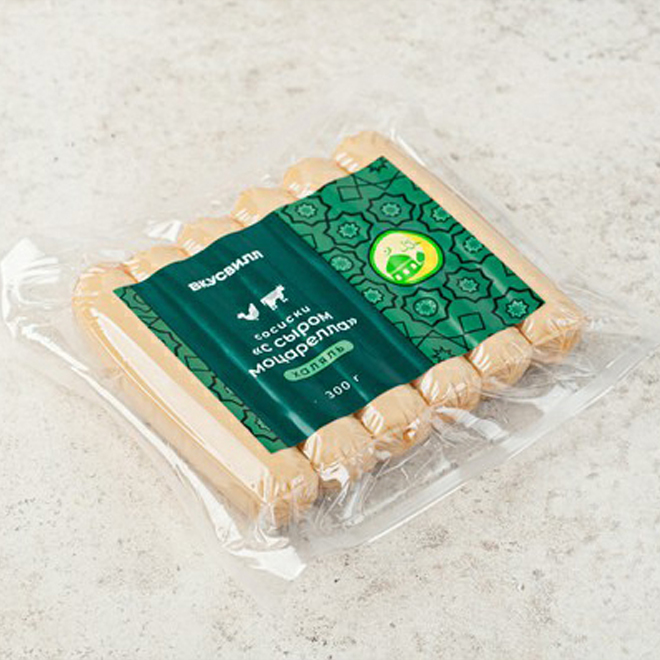 

Сосиски ВкусВилл с сыром моцарелла халяль 300 г