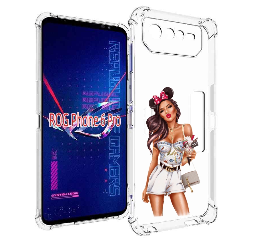 

Чехол MyPads Девушка-микки для Asus ROG Phone 6 Pro, Прозрачный, Tocco