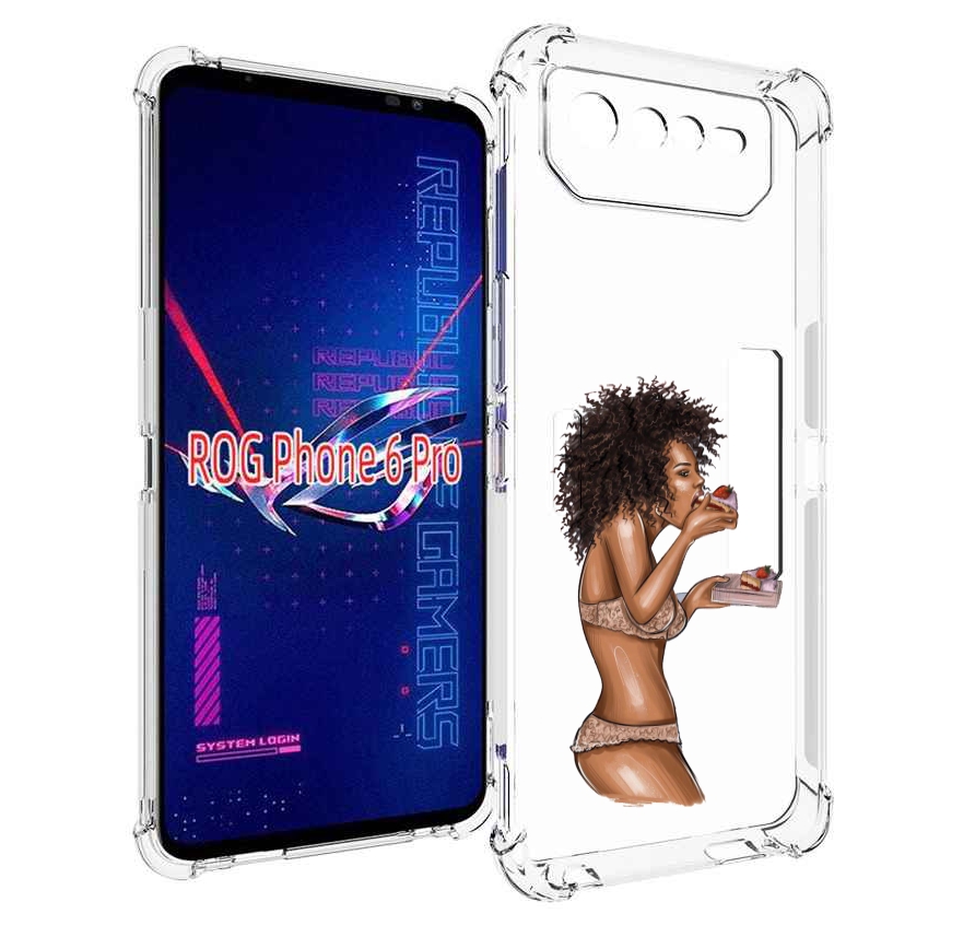 

Чехол MyPads Девушка-с-пирожными женский для Asus ROG Phone 6 Pro, Прозрачный, Tocco