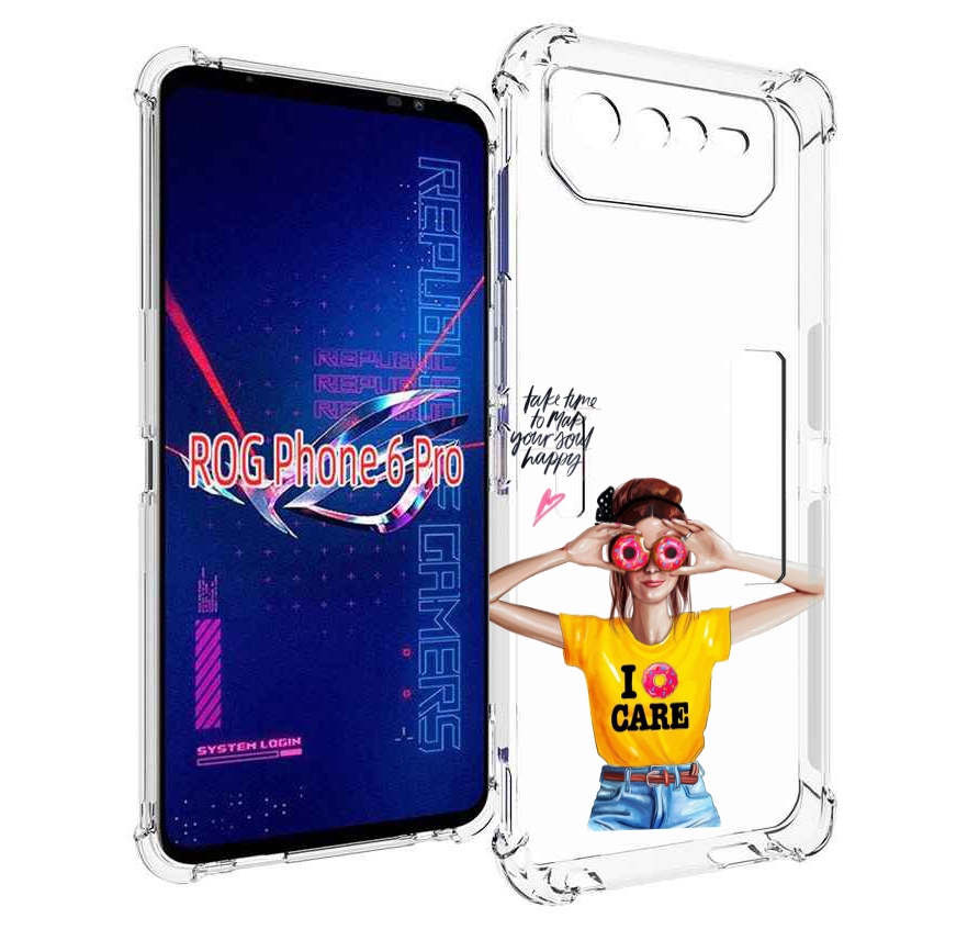 

Чехол MyPads Девушка-с-пончиками женский для Asus ROG Phone 6 Pro, Прозрачный, Tocco