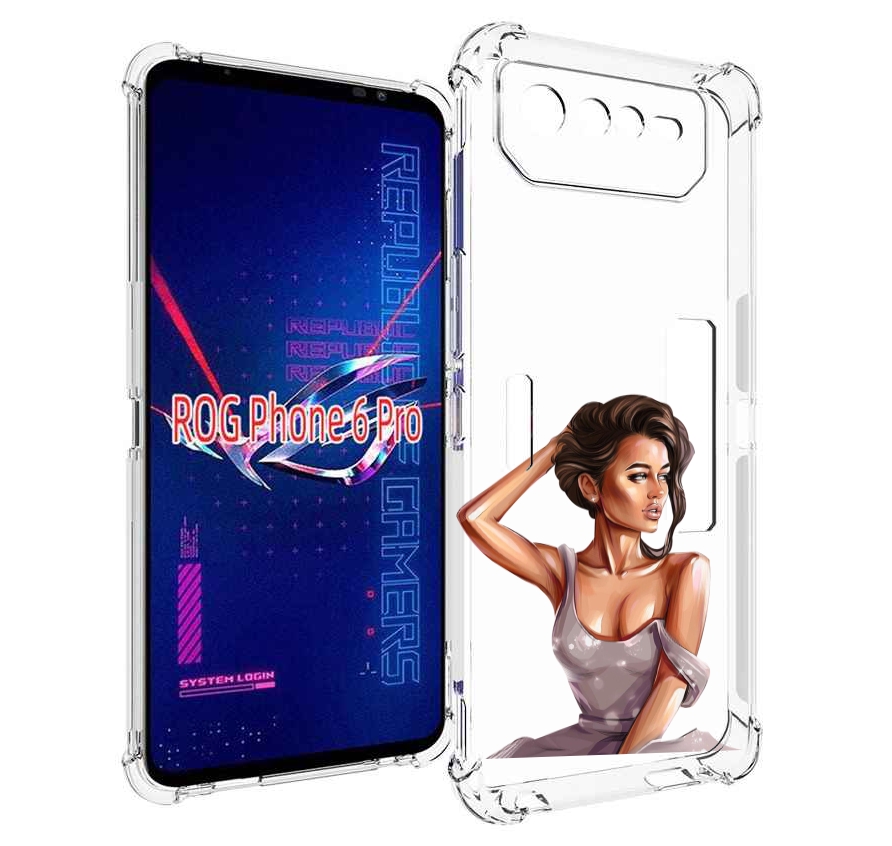 

Чехол MyPads Девушка-с-прической женский для Asus ROG Phone 6 Pro, Прозрачный, Tocco