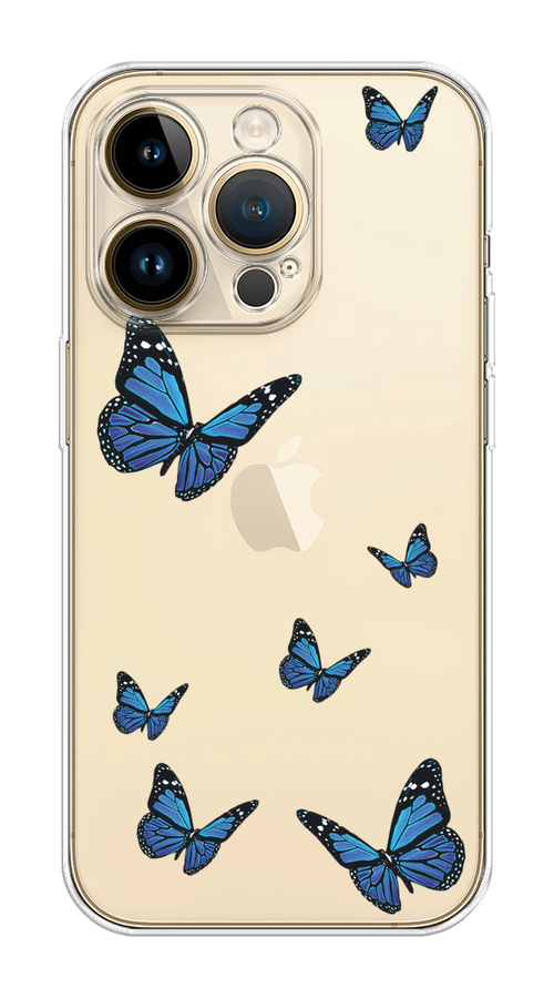 

Чехол Homey на Apple iPhone 14 Pro Max "Blue butterflies", Синий;черный, 15050-1