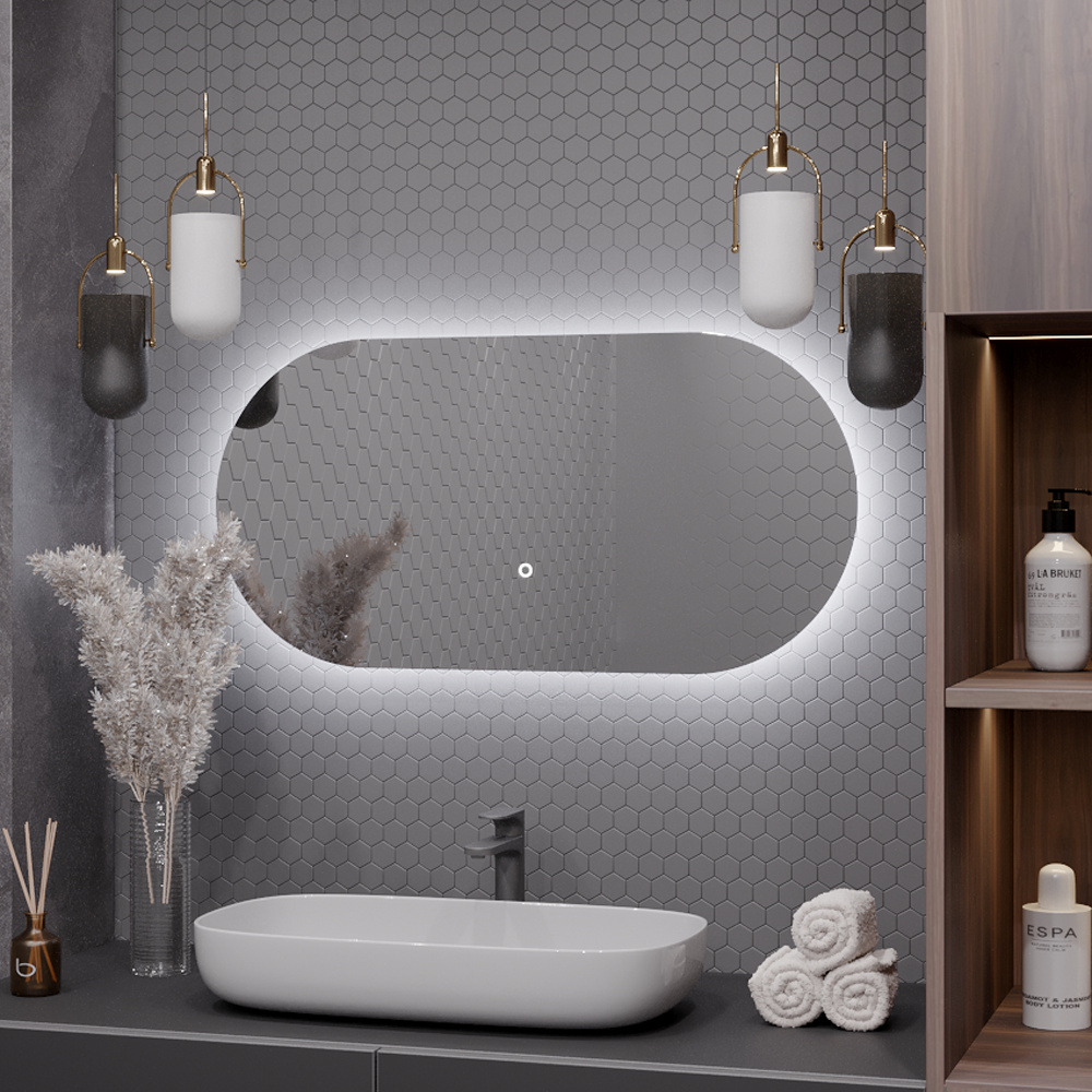 Зеркало для ванной Alias Олимпия 65*130  с холодной LED-подсветкой венето спальня зеркало навесное