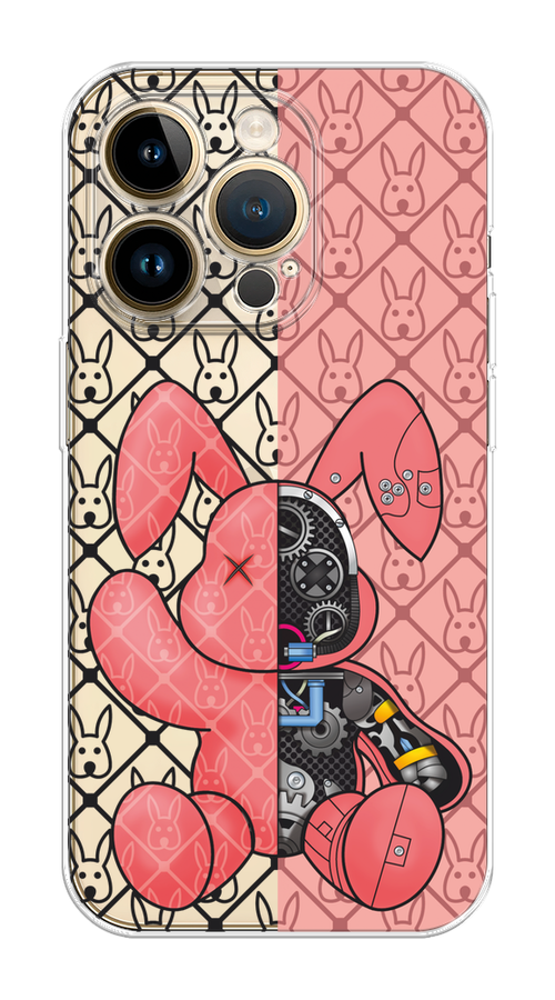 

Чехол Homey на Apple iPhone 14 Pro Max "Киборг-заяц розовый", Розовый;прозрачный;черный, 15050-1