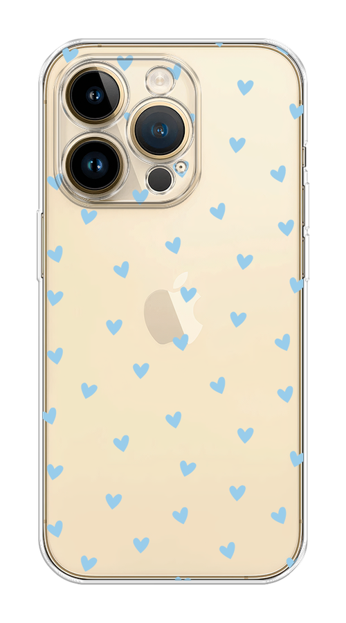 

Чехол Homey на Apple iPhone 14 Pro Max "Голубые сердечки паттерн", Голубой;прозрачный, 15050-1