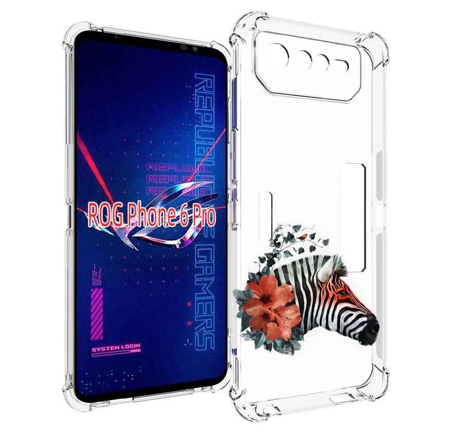 

Чехол MyPads Зебра с цветами для Asus ROG Phone 6 Pro, Прозрачный, Tocco