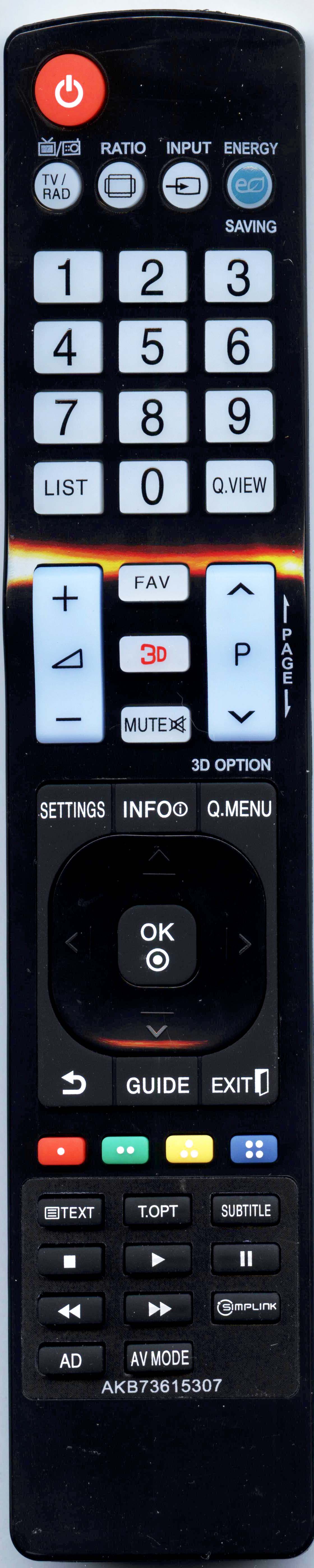 

Пульт HUAYU для телевизора LG AKB73615307