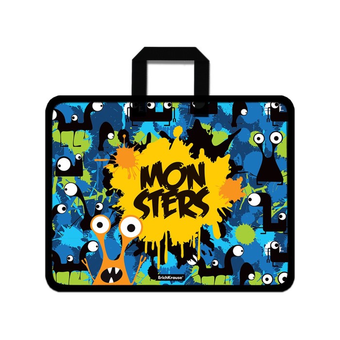 

Папка для творчества ErichKrause Monsters А4+ на молнии пластиковая, Разноцветный