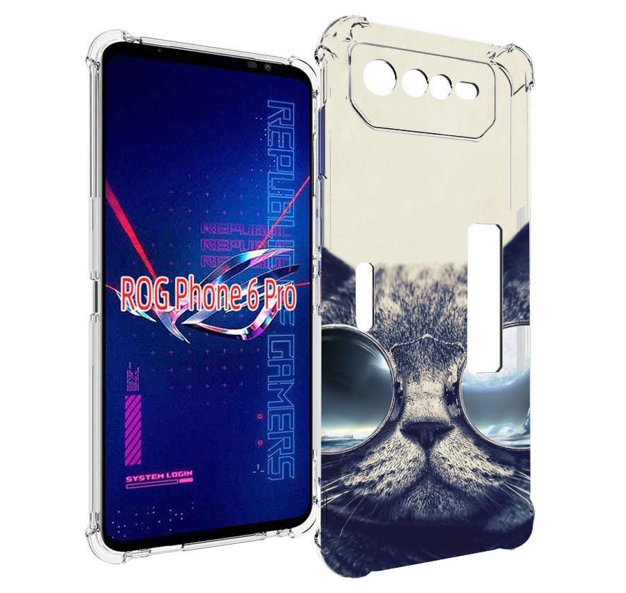 

Чехол MyPads Кот-в-очках-2 для Asus ROG Phone 6 Pro, Прозрачный, Tocco