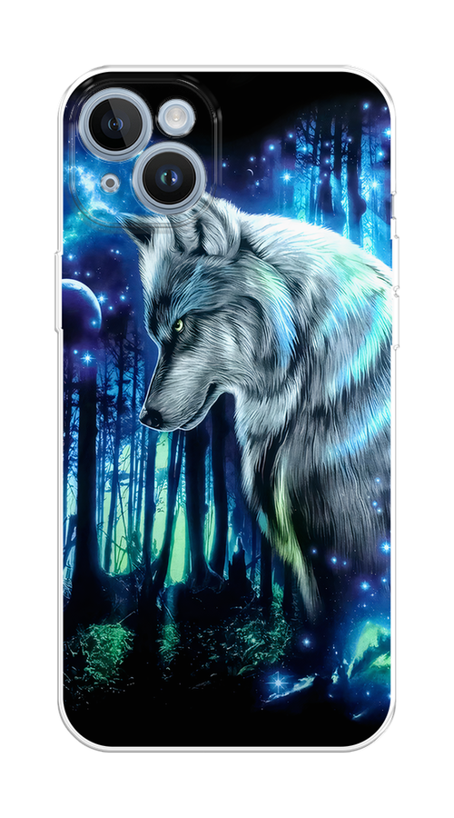 

Чехол Homey на Apple iPhone 14 "Сказочный волк", Синий;серебристый;черный, 15150-1