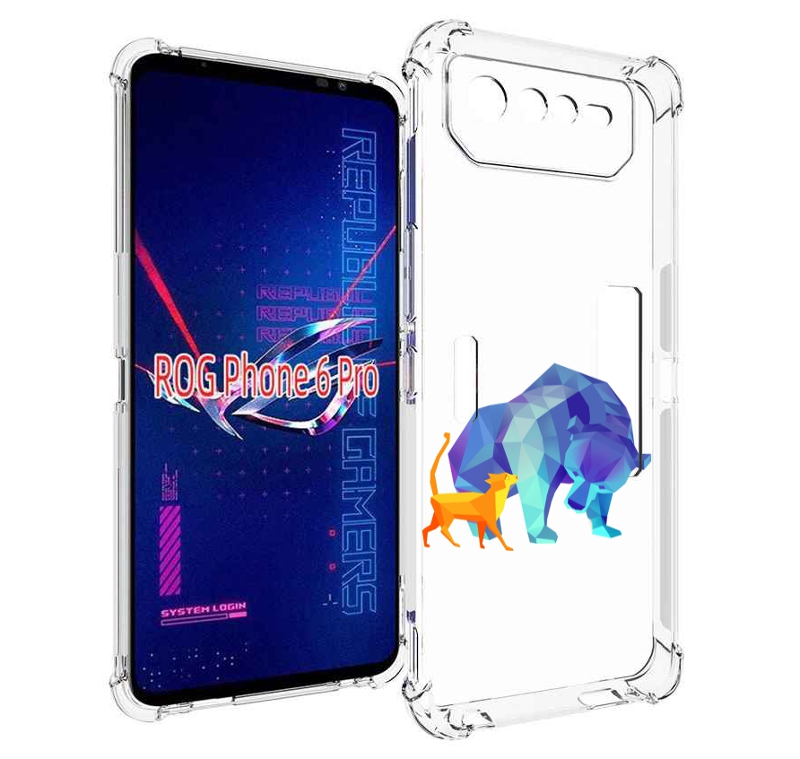 

Чехол MyPads Кот-и-медведь для Asus ROG Phone 6 Pro, Прозрачный, Tocco