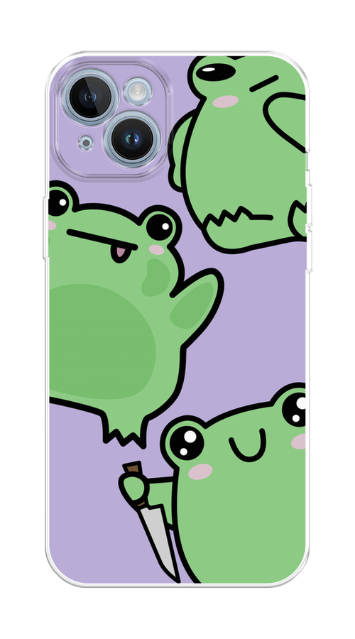 

Чехол Homey на Apple iPhone 14 "Опасные лягушата", Фиолетовый;зеленый;черный, 15150-1