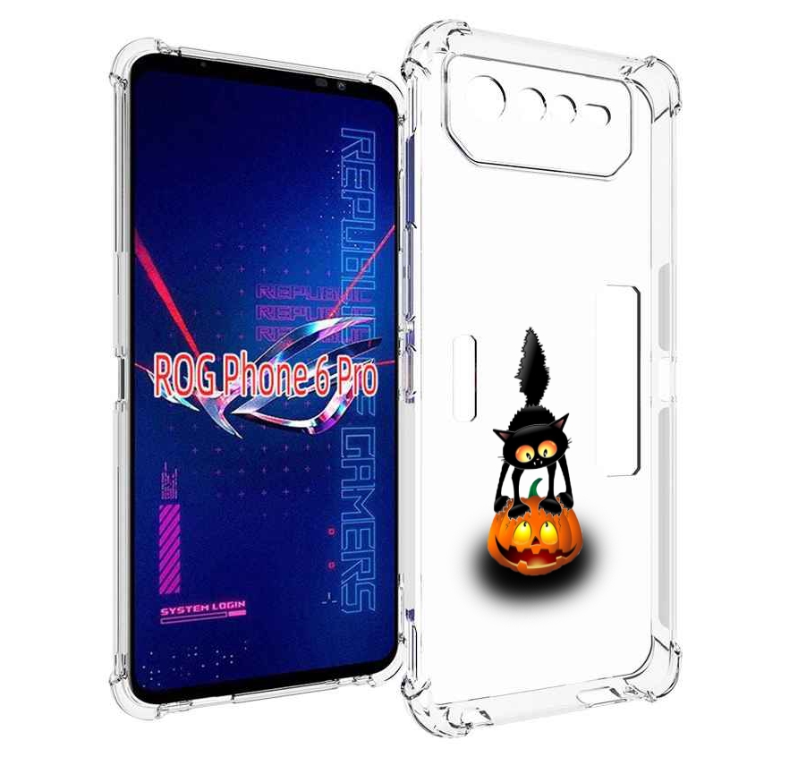 

Чехол MyPads Котик с тыквой для Asus ROG Phone 6 Pro, Прозрачный, Tocco