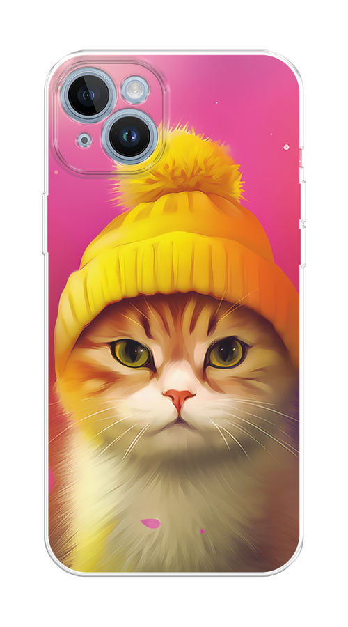 

Чехол Homey на Apple iPhone 14 "Котик в шапочке", Розовый;желтый;бежевый, 15150-1