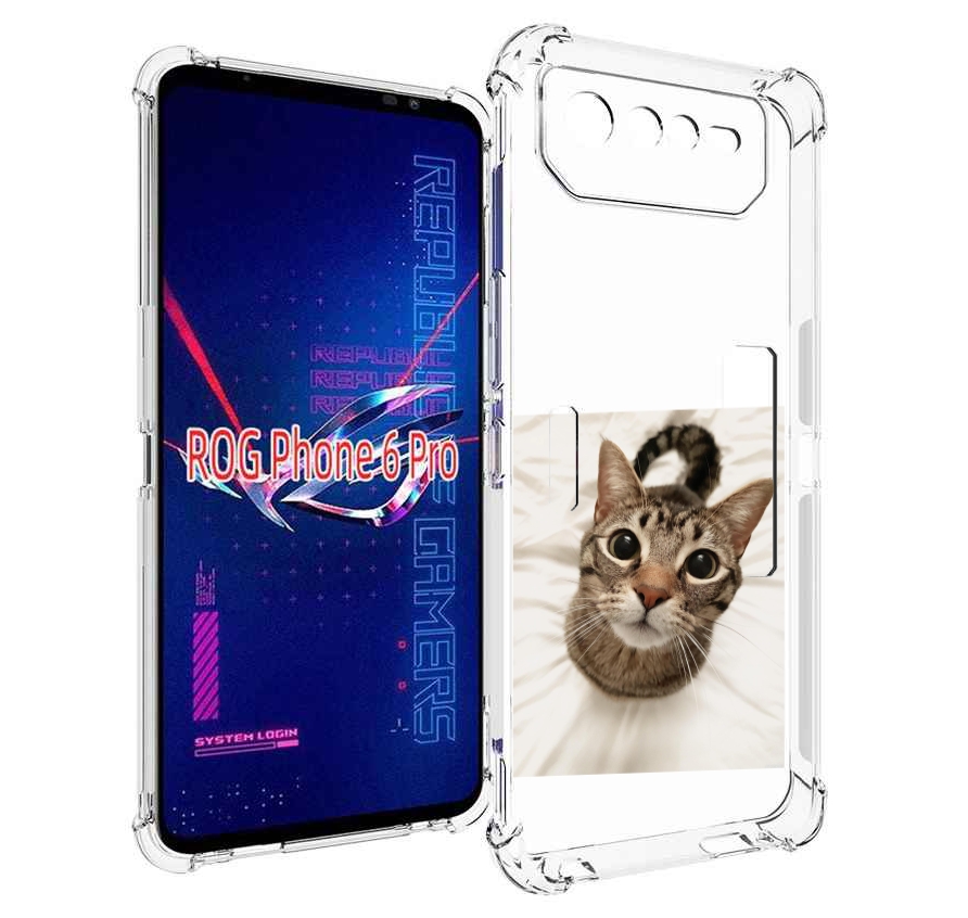 

Чехол MyPads Котик для Asus ROG Phone 6 Pro, Прозрачный, Tocco