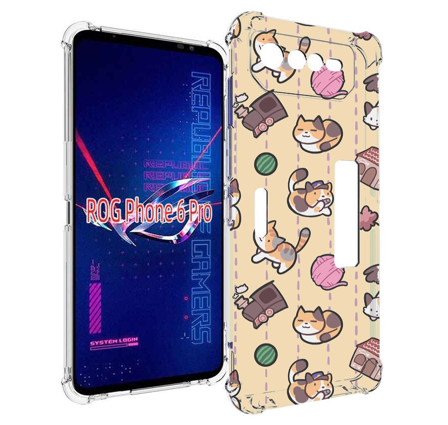 

Чехол MyPads Котики-клубочки для Asus ROG Phone 6 Pro, Прозрачный, Tocco