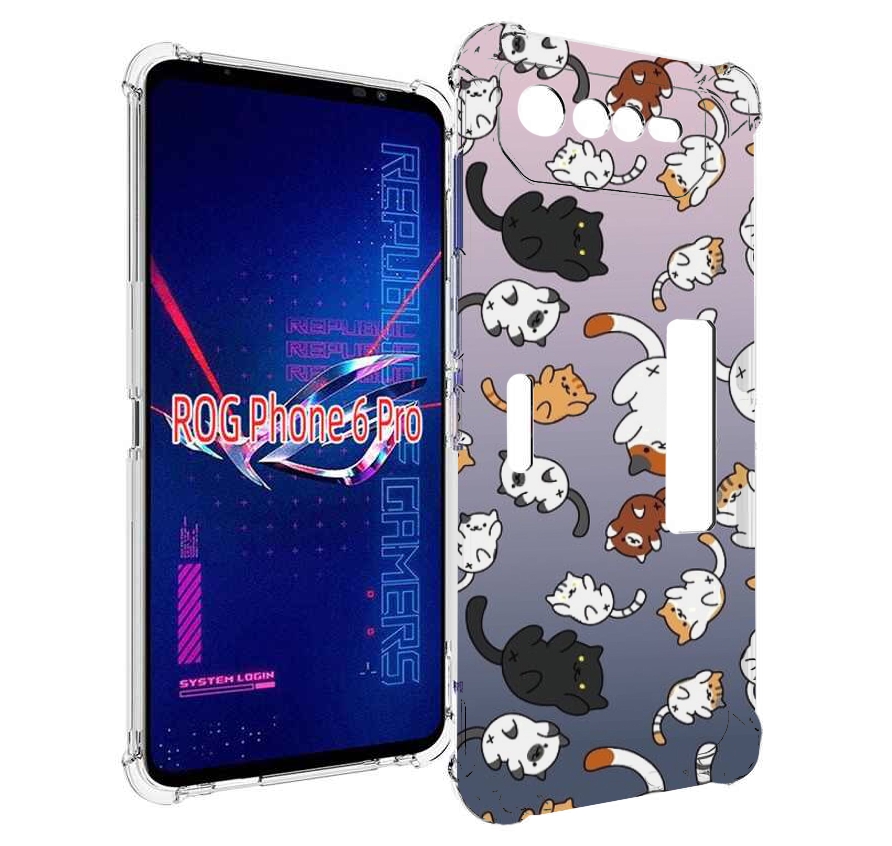

Чехол MyPads Котики-летают для Asus ROG Phone 6 Pro, Прозрачный, Tocco