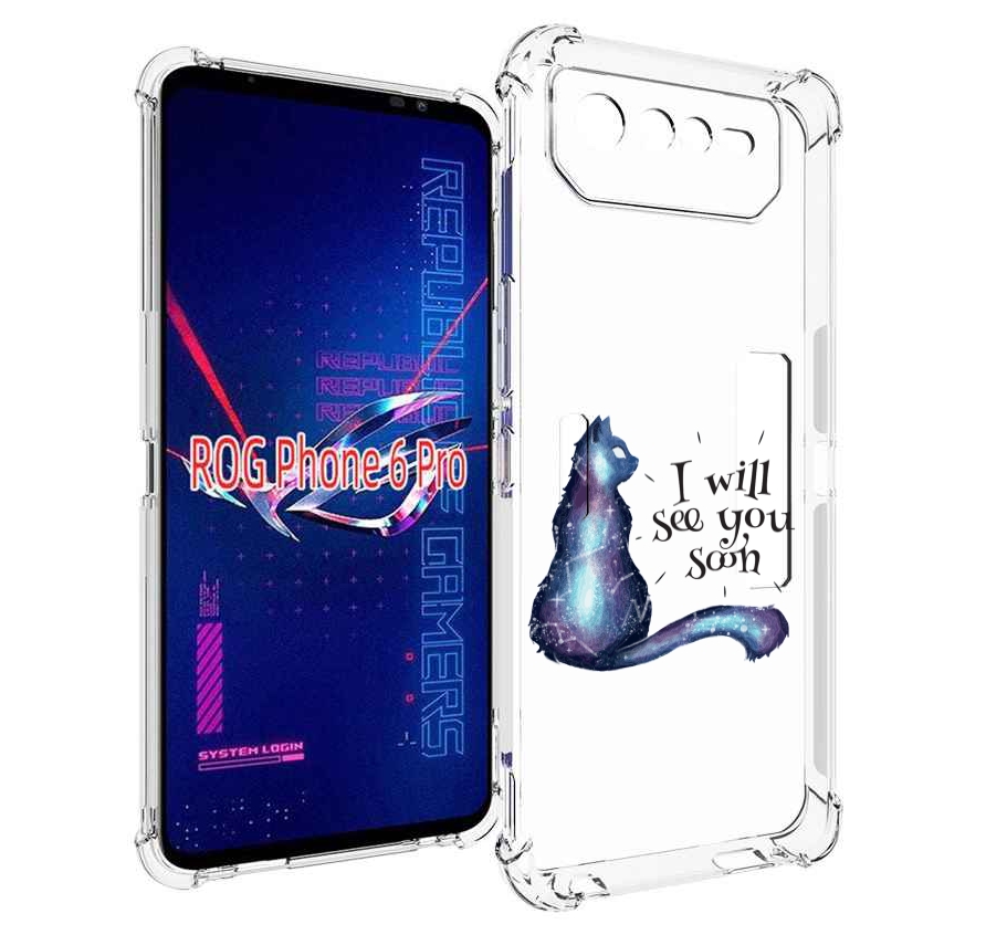 Чехол MyPads Кошка-иллюзионистка для Asus ROG Phone 6 Pro