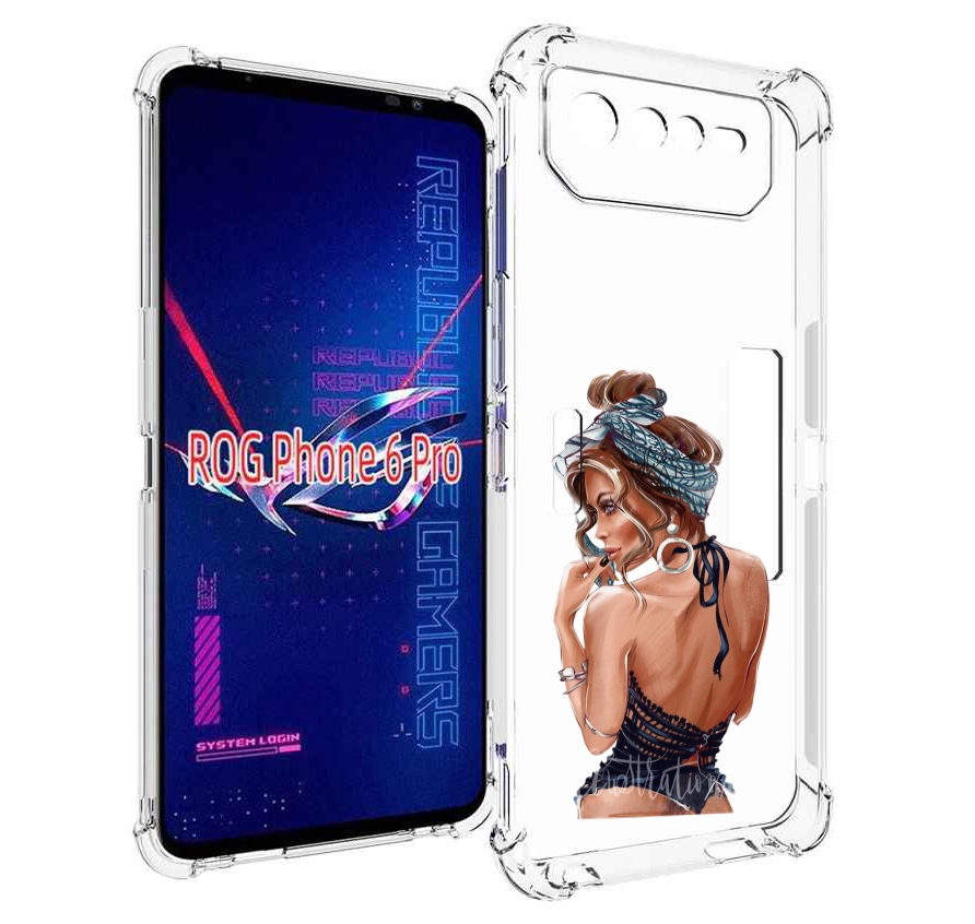 

Чехол MyPads Красивая-дама женский для Asus ROG Phone 6 Pro, Прозрачный, Tocco