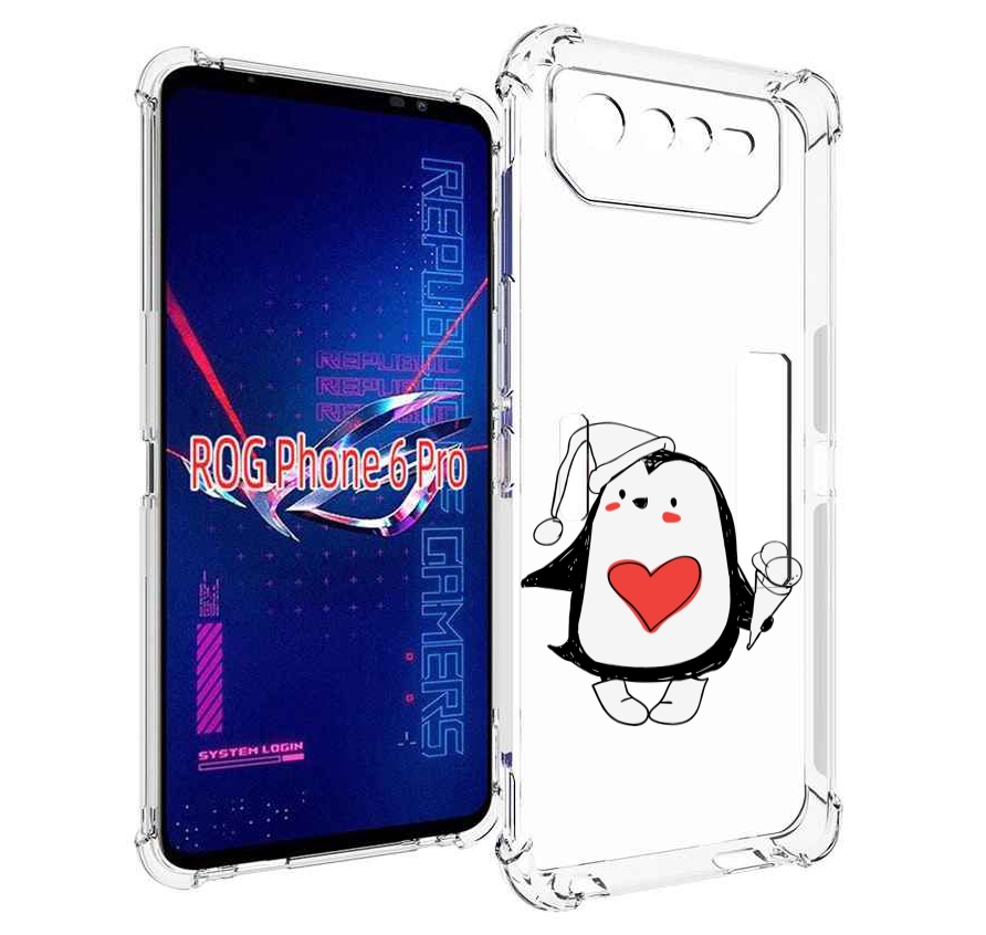 

Чехол MyPads Пингвин с мороженым для Asus ROG Phone 6 Pro, Прозрачный, Tocco