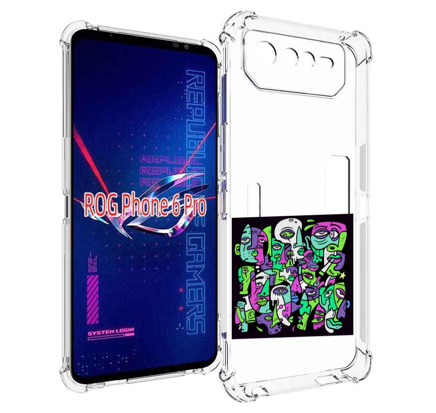 

Чехол MyPads Кривой эфир ATL для Asus ROG Phone 6 Pro, Прозрачный, Tocco