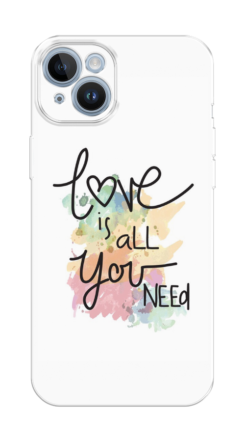 

Чехол Homey на Apple iPhone 14 "Love is all you need", Белый;черный;зеленый, 15150-1