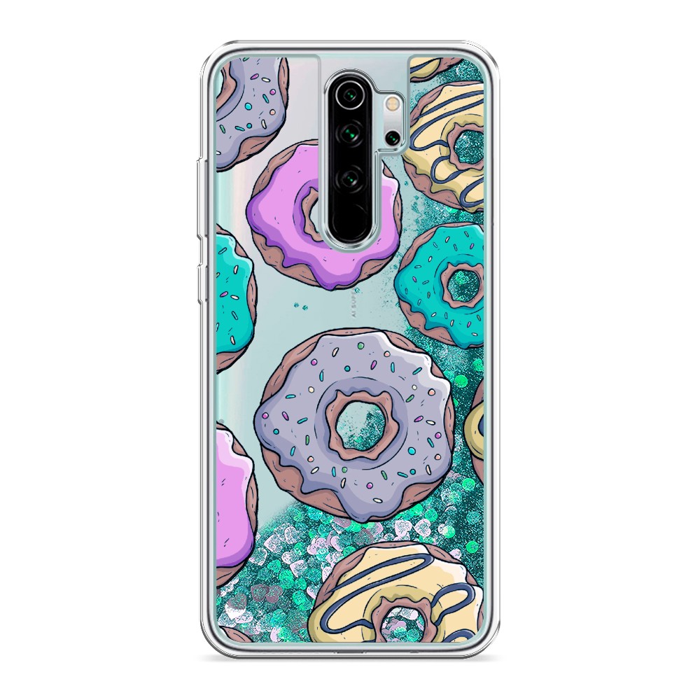 

Жидкий чехол с блестками "Разноцветные пончики в глазури 2" на Xiaomi Redmi Note 8 Pro, 36695-1