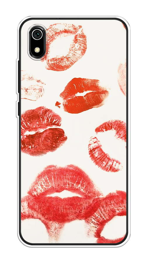

Чехол на Xiaomi Redmi 7A "Следы помады", Красный;бордовый;белый, 35450-1