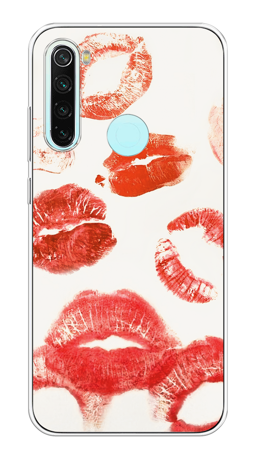 

Чехол на Xiaomi Redmi Note 8 "Следы помады", Красный;бордовый;белый, 36550-1