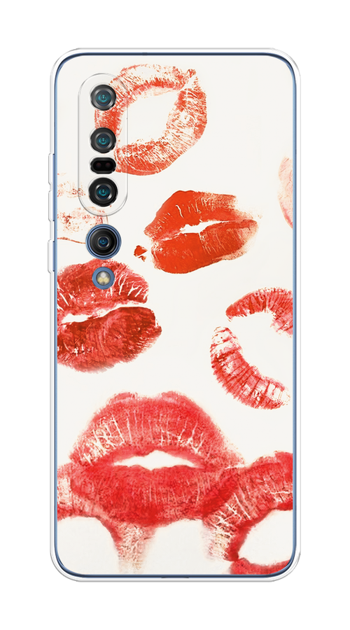 

Чехол на Xiaomi Mi 10 Pro "Следы помады", Красный;бордовый;белый, 37850-1
