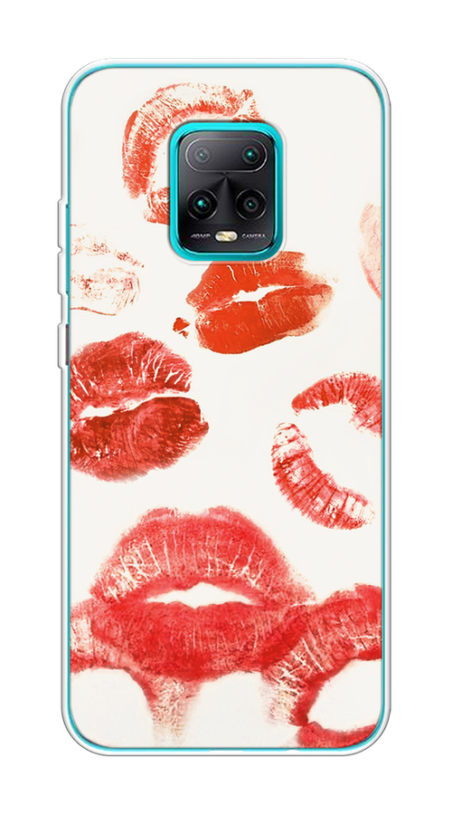 

Чехол на Xiaomi Redmi 10X Pro 5G "Следы помады", Красный;бордовый;белый, 38750-1