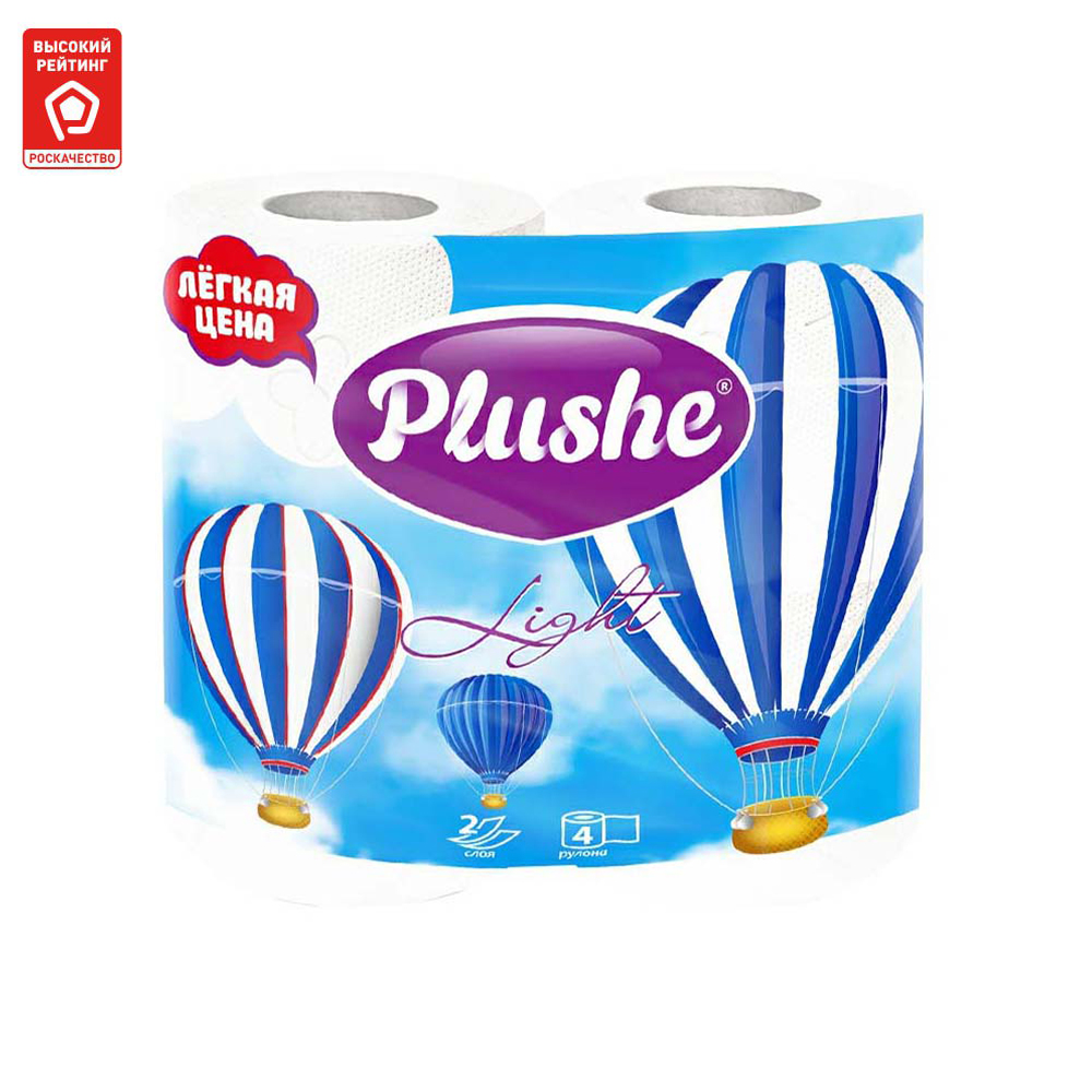 Туалетная бумага Plushe Light 4 шт бумага туалетная plushe almond