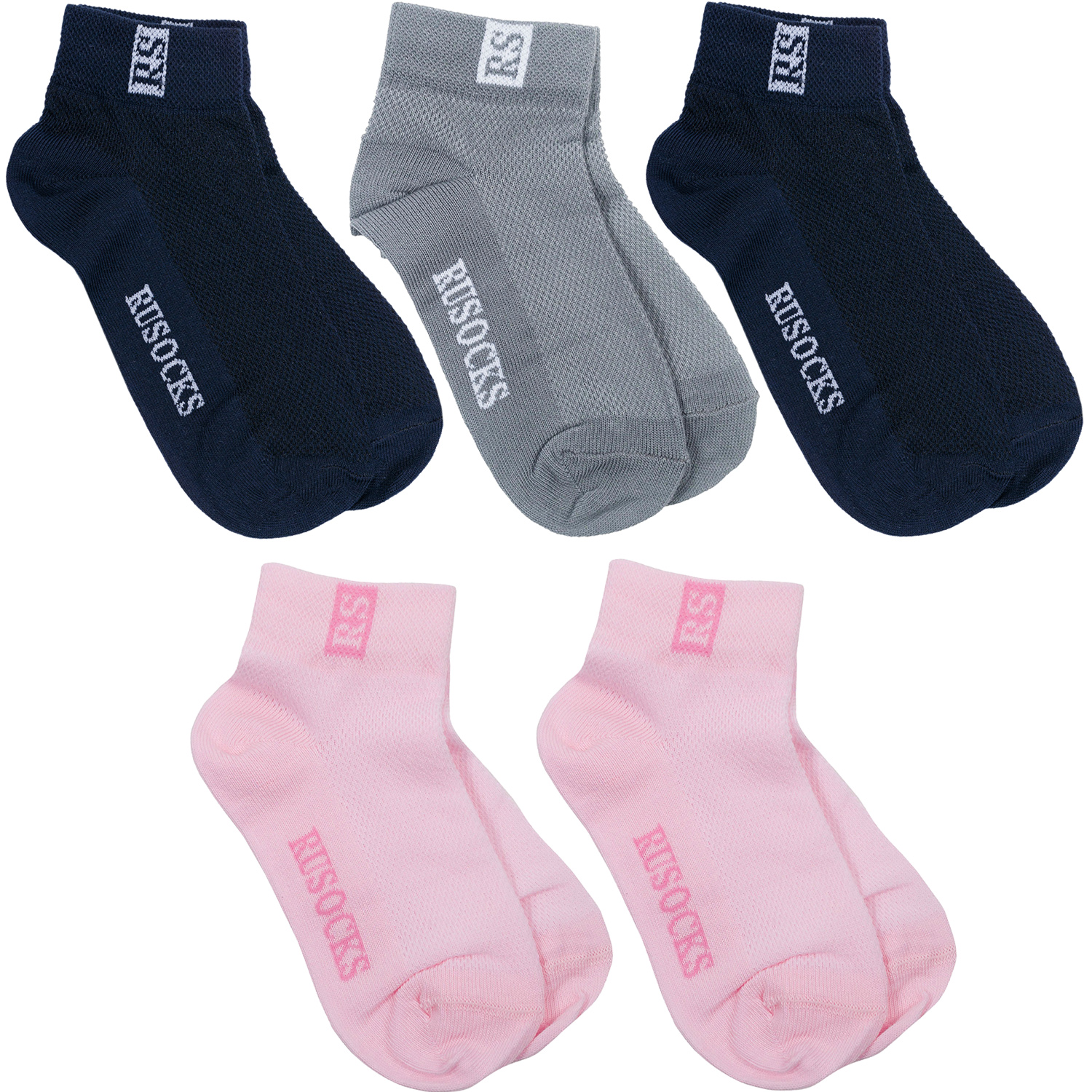 Носки для девочек Rusocks 5-Д-36 цв. розовый; синий; серый; белый р. 34