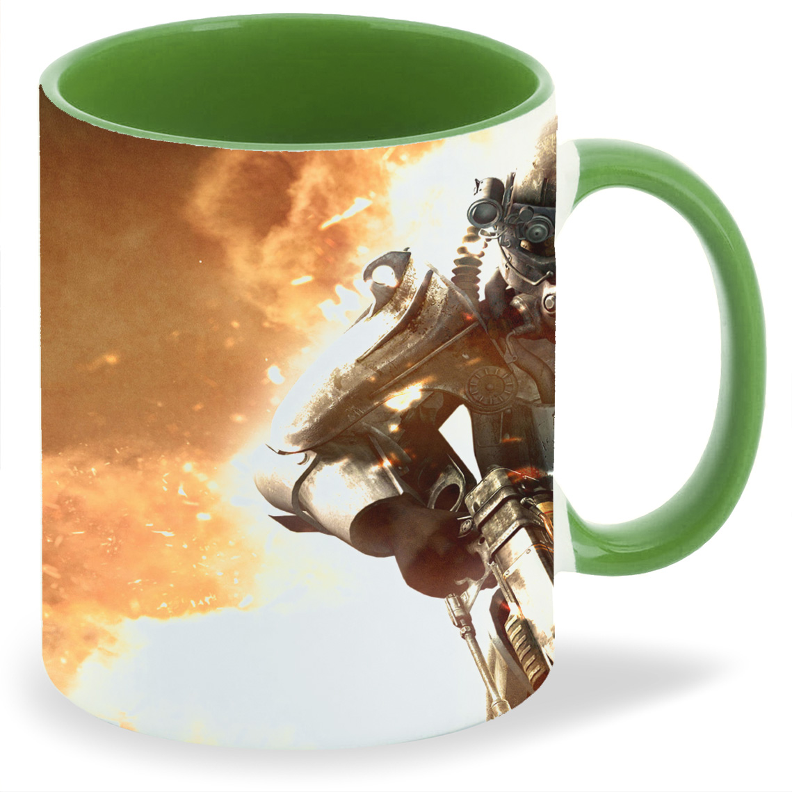 

Кружка CoolPodarok fallout 3 Защитный костюм Огонь на фоне, fallout 3 Защитный костюм Огонь на фоне
