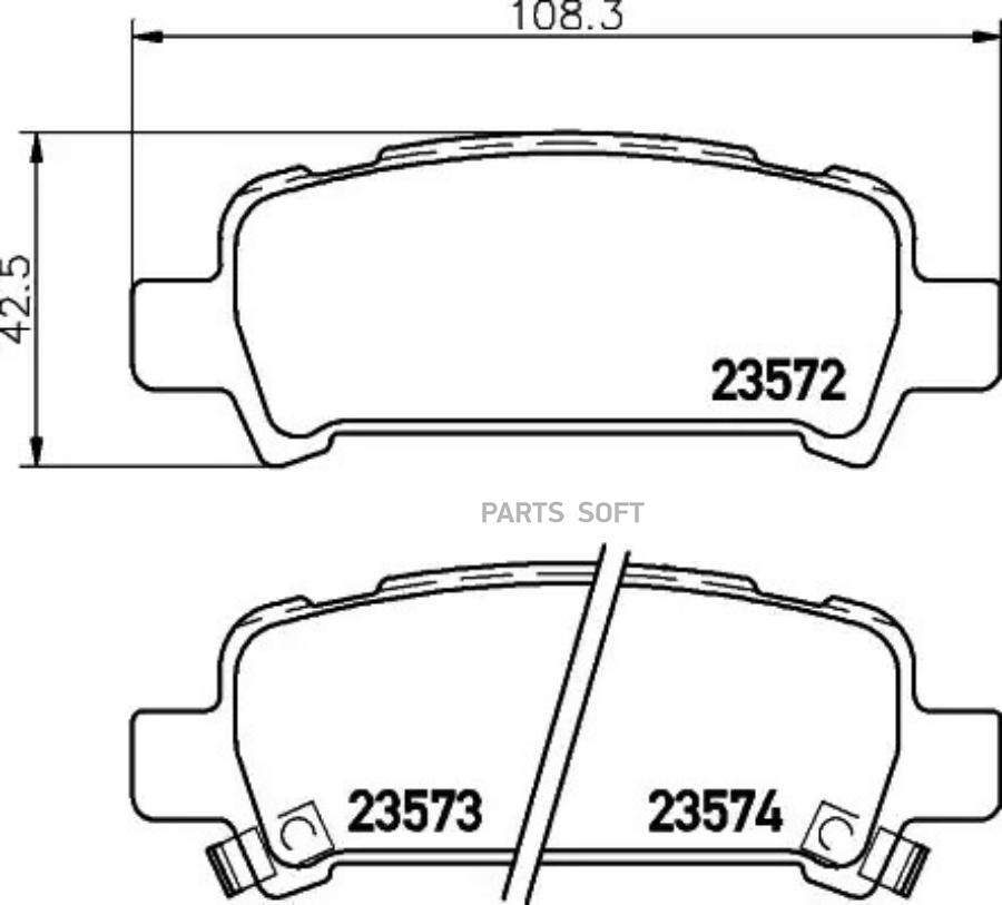 Колодки тормозные задн SUBARU FORESTER, IMPREZA, LEGACY III, LEGACY IV, OUTBACK 97-