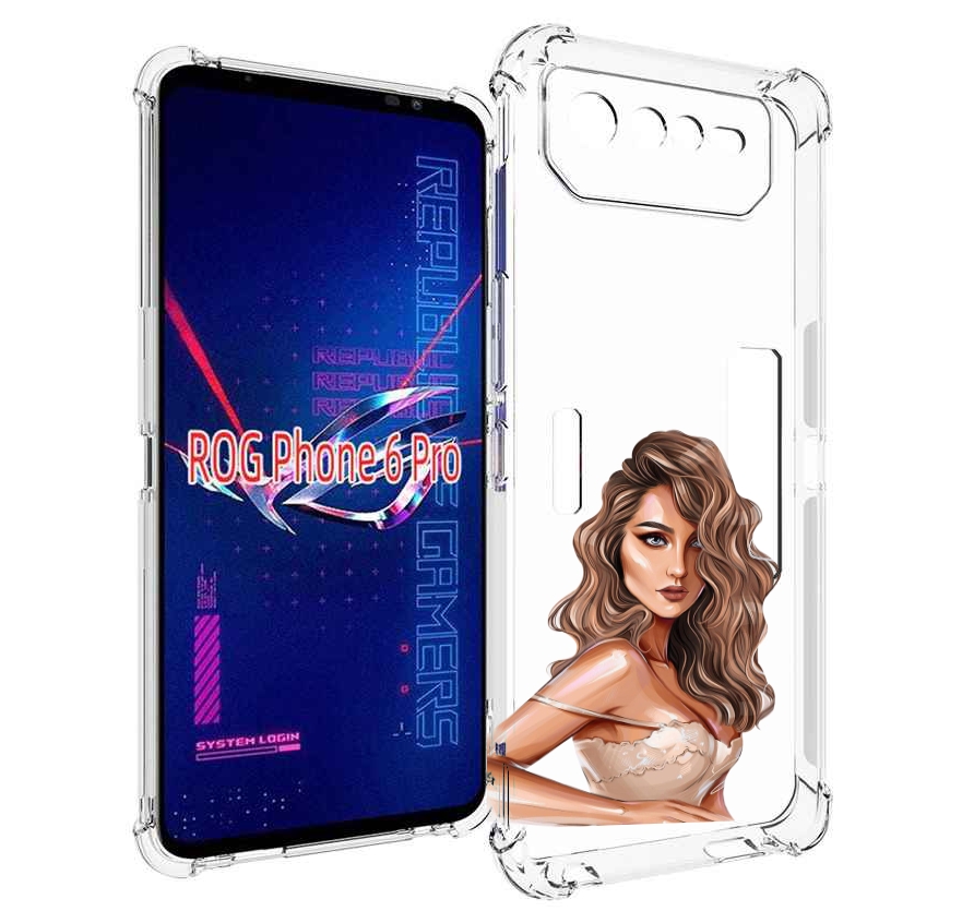 

Чехол MyPads Кудрявая-девушка женский для Asus ROG Phone 6 Pro, Прозрачный, Tocco