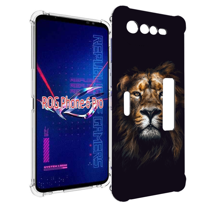 

Чехол MyPads Лев-в-тени мужской для Asus ROG Phone 6 Pro, Прозрачный, Tocco