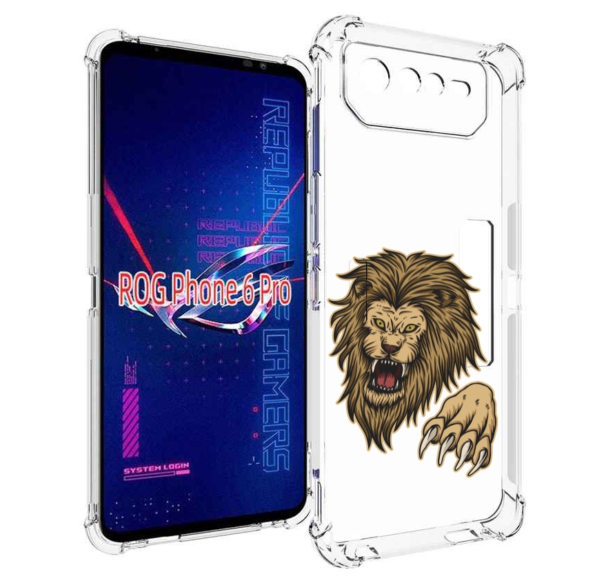 

Чехол MyPads Лев-завоеватель мужской для Asus ROG Phone 6 Pro, Прозрачный, Tocco