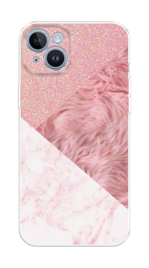 

Чехол Homey на Apple iPhone 14 "Текстурные треугольники", Розовый;белый, 15150-1
