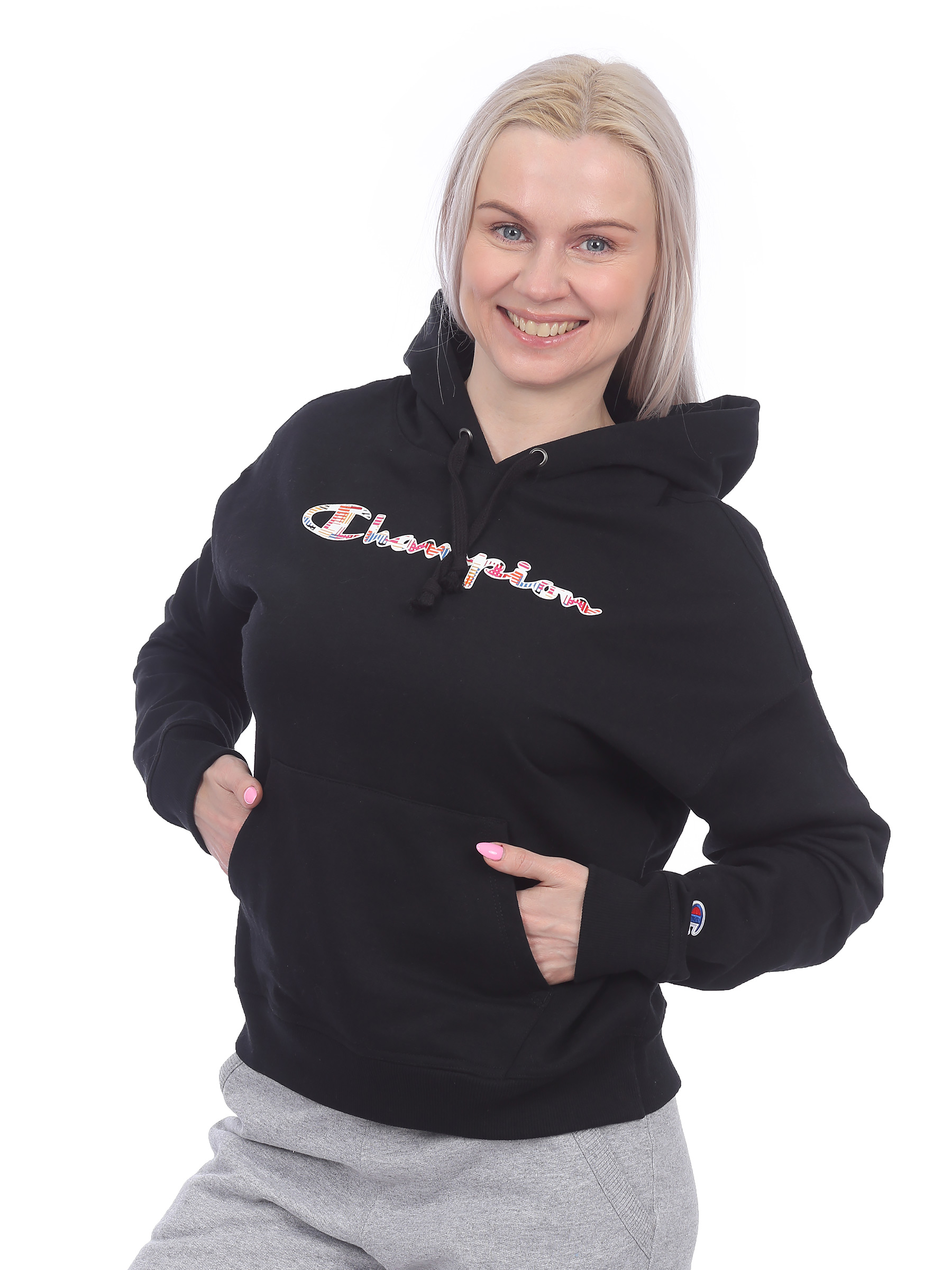 

Худи женское Champion GF536586OIA черное S, Черный, GF536586OIA