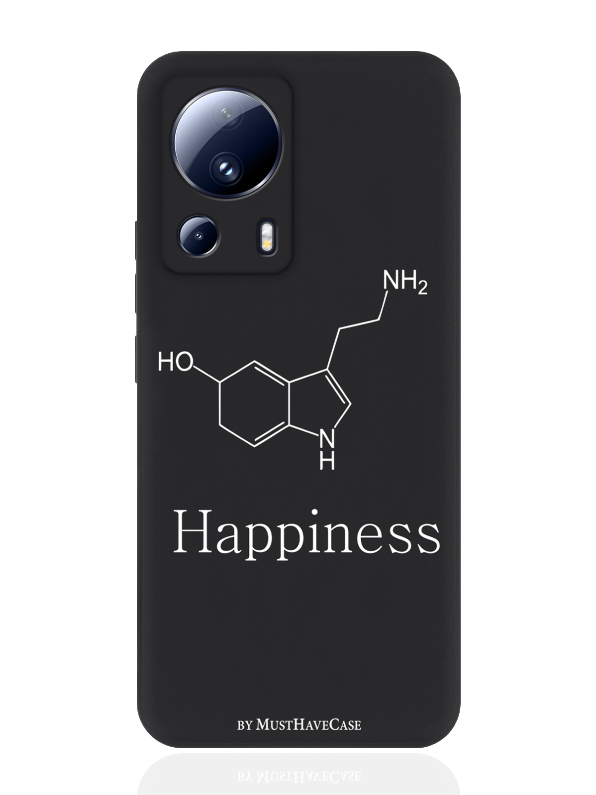 

Чехол для смартфона Xiaomi Mi 13 Lite черный силиконовый Молекула счастья, Черный;желтый;красный