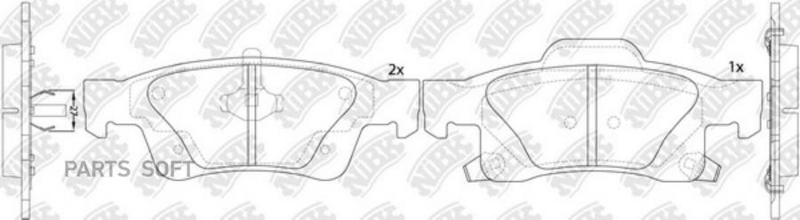 

Тормозные колодки NiBK задние PN0834