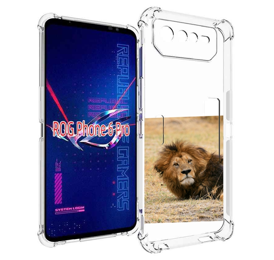 

Чехол MyPads Лев-лежит мужской для Asus ROG Phone 6 Pro, Прозрачный, Tocco