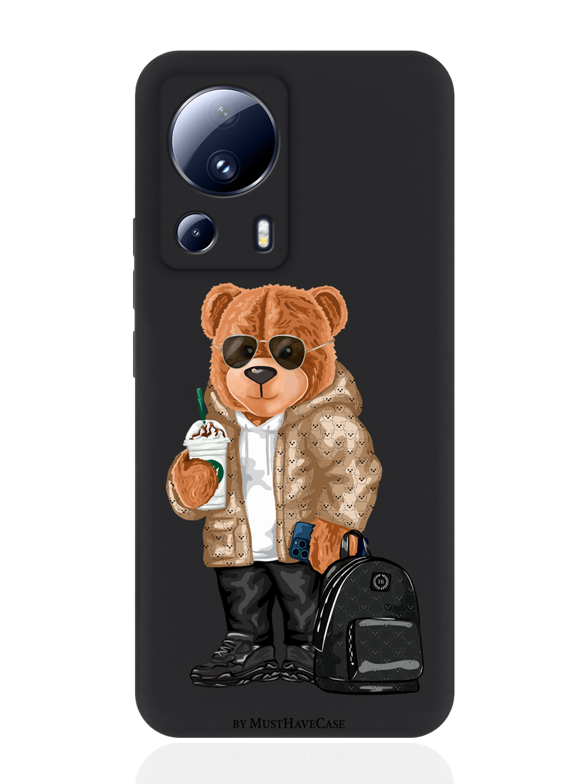 

Чехол для смартфона Xiaomi Mi 13 Lite черный силиконовый Tony Style в очках, Коричневый;черный;белый
