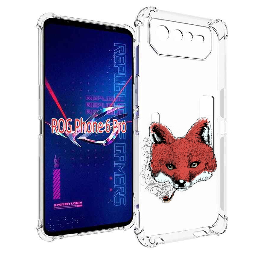 

Чехол MyPads Лис с трубкой для Asus ROG Phone 6 Pro, Прозрачный, Tocco
