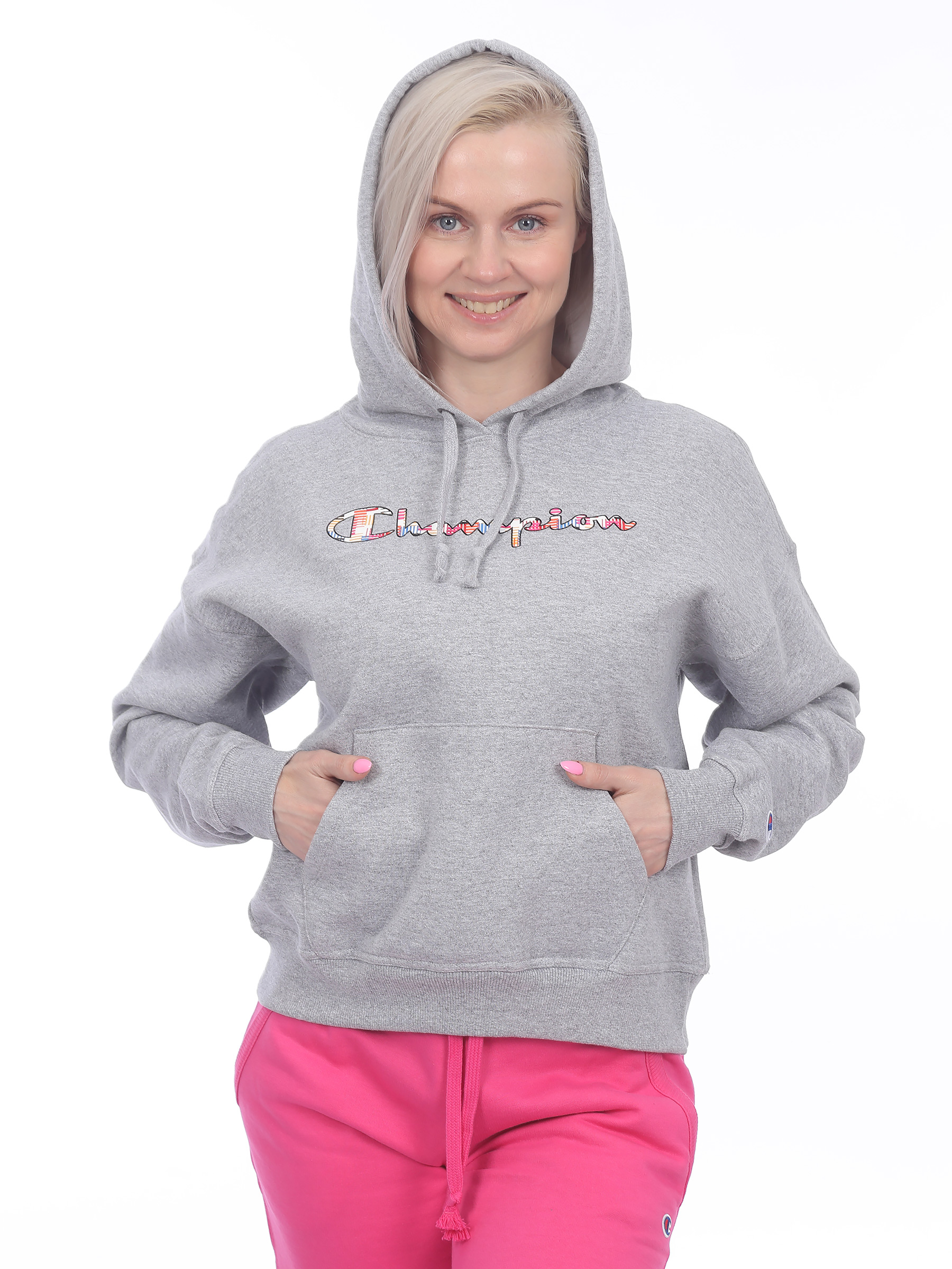 

Худи женское Champion GF536586OIA серое L, Серый, GF536586OIA