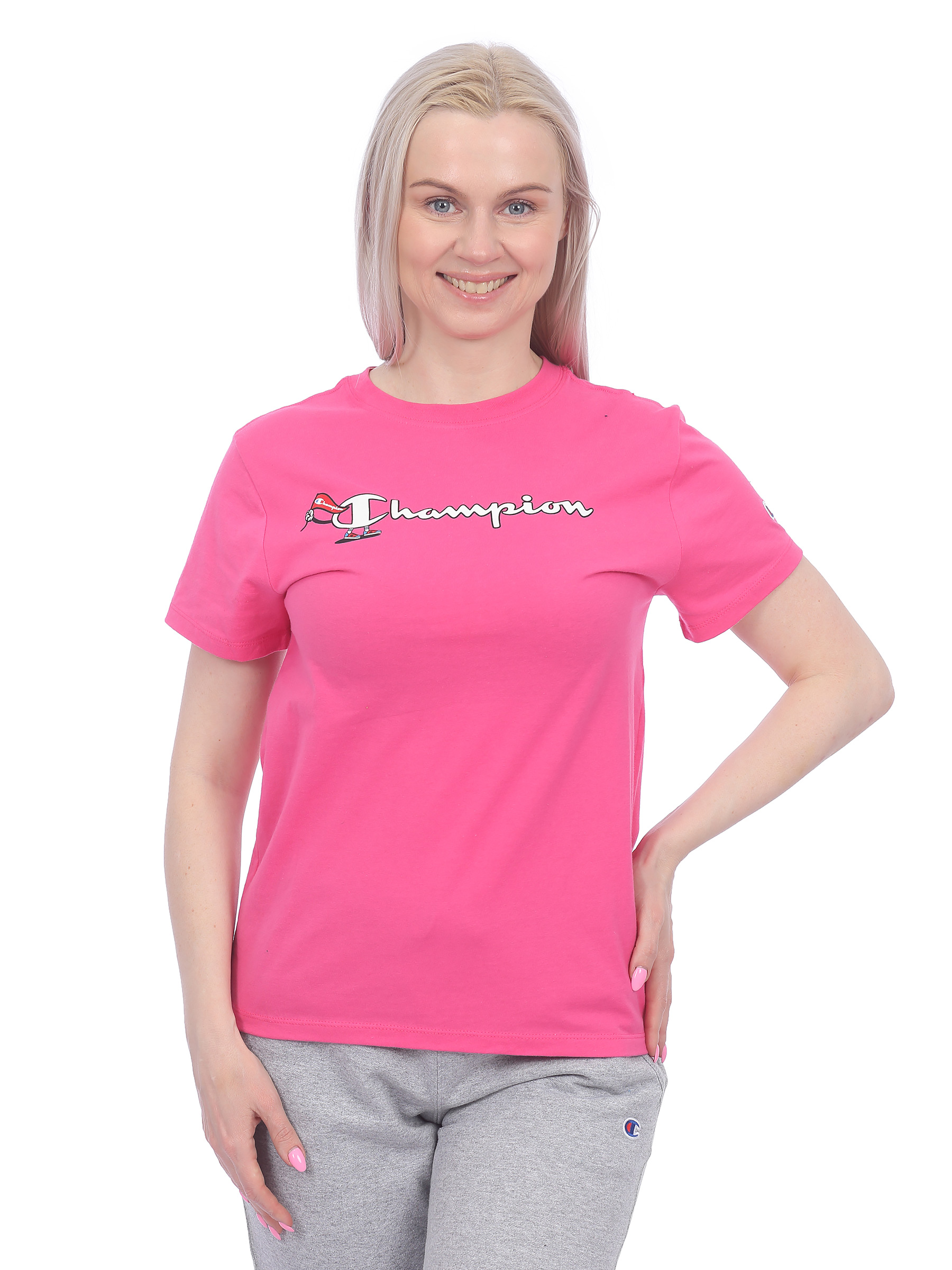 

Футболка женская Champion GT18H586O6A розовая L, Розовый, GT18H586O6A