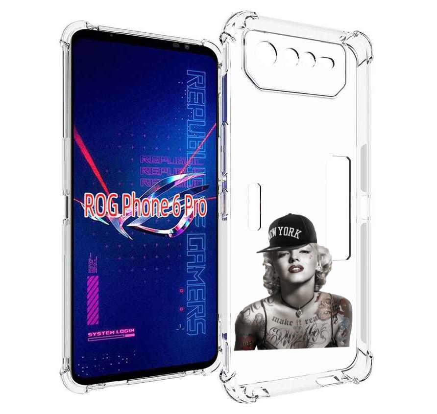 

Чехол MyPads Мерлин Монро с тату женский для Asus ROG Phone 6 Pro, Прозрачный, Tocco