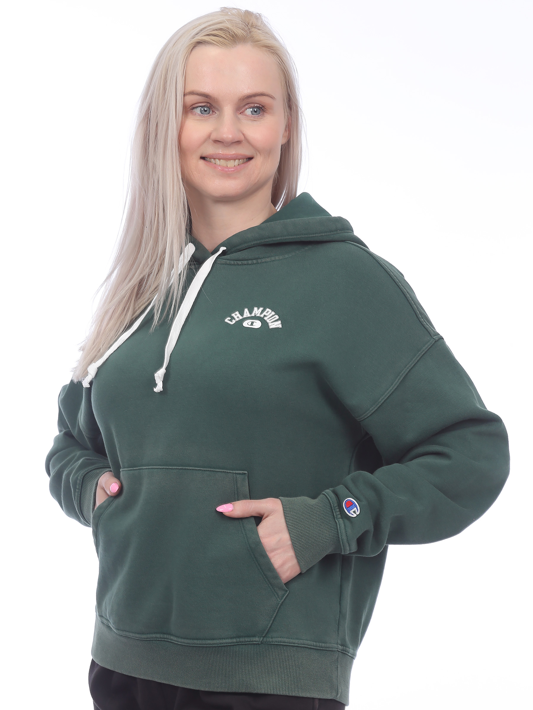 

Худи женское Champion W59219586OSA зеленое S, Зеленый, W59219586OSA