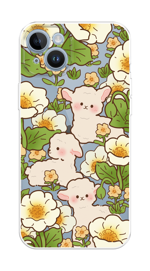 

Чехол Homey на Apple iPhone 14 "Овечки в цветах", Зеленый;бежевый, 15150-1